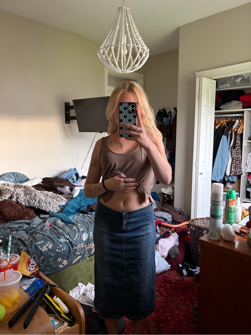 vintage Glassons denim midi skirt